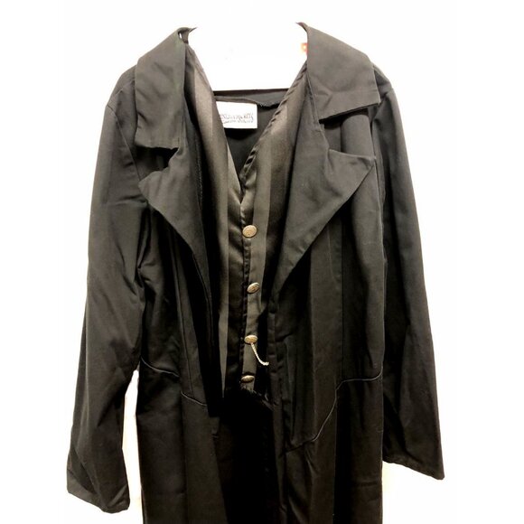 Western Black Long Coat with Vest Size 40"-42" Chest Theater Quality - Picture 4 of 6